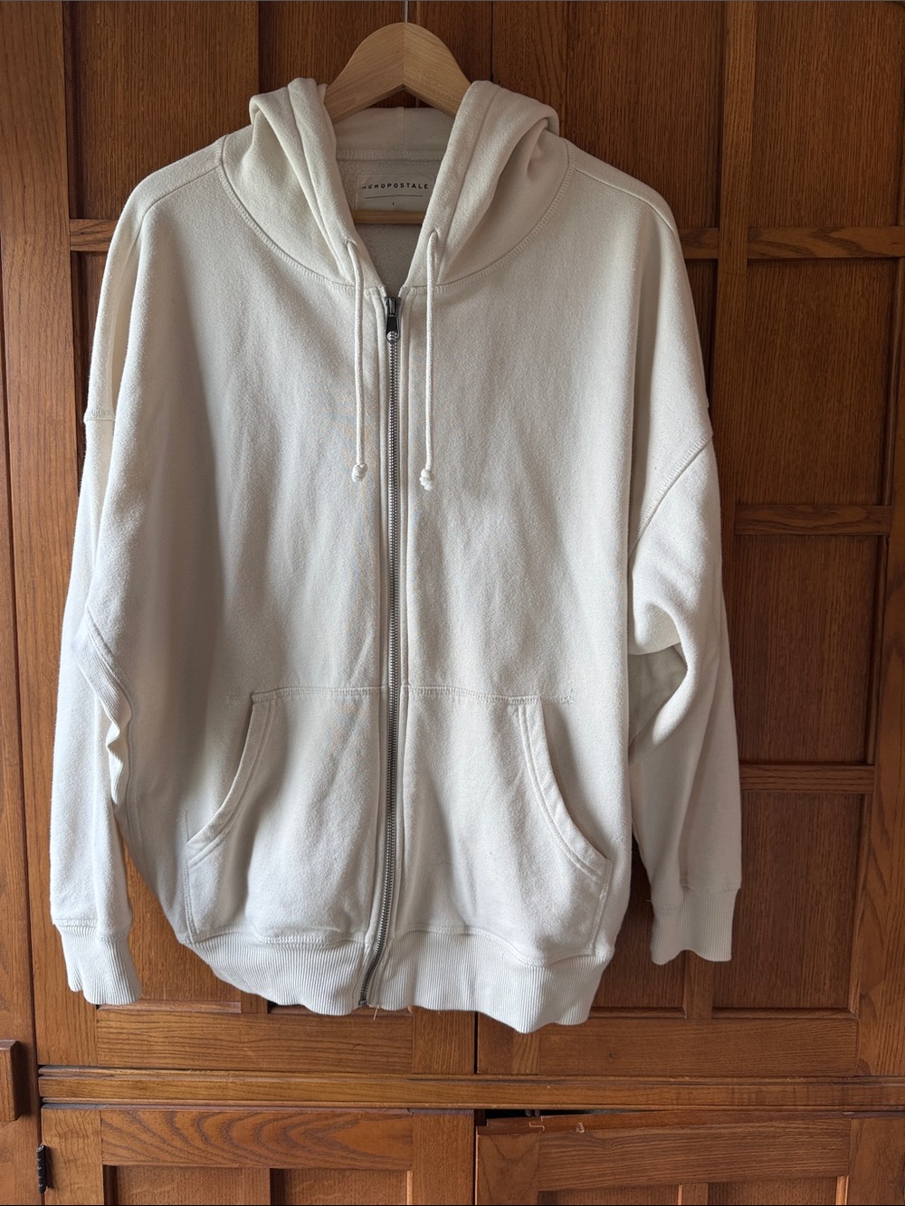 Aeropostale Cream Sherpa-Lined Hoodie